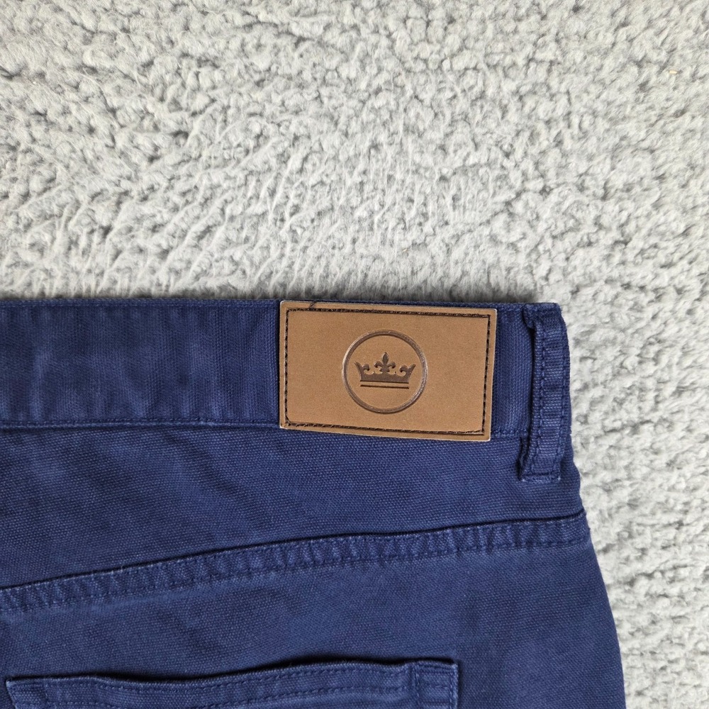 Peter Millar Crown Vintage Canvas Pants Mens 38 Blue Stretch Five Pocket Golf - Picture 12 of 12
